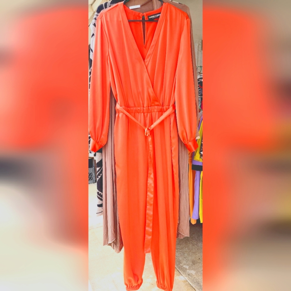 Full Length 💥Deep Orange💥 Jumper/ Gold Strappy 👠